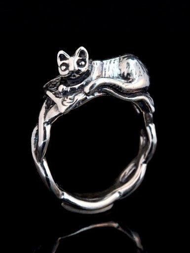 Magic Carpet Cat Ring - Sterling Silver