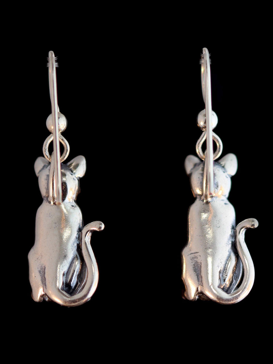 Sterling Silver Egyptian Magic Cat Earrings