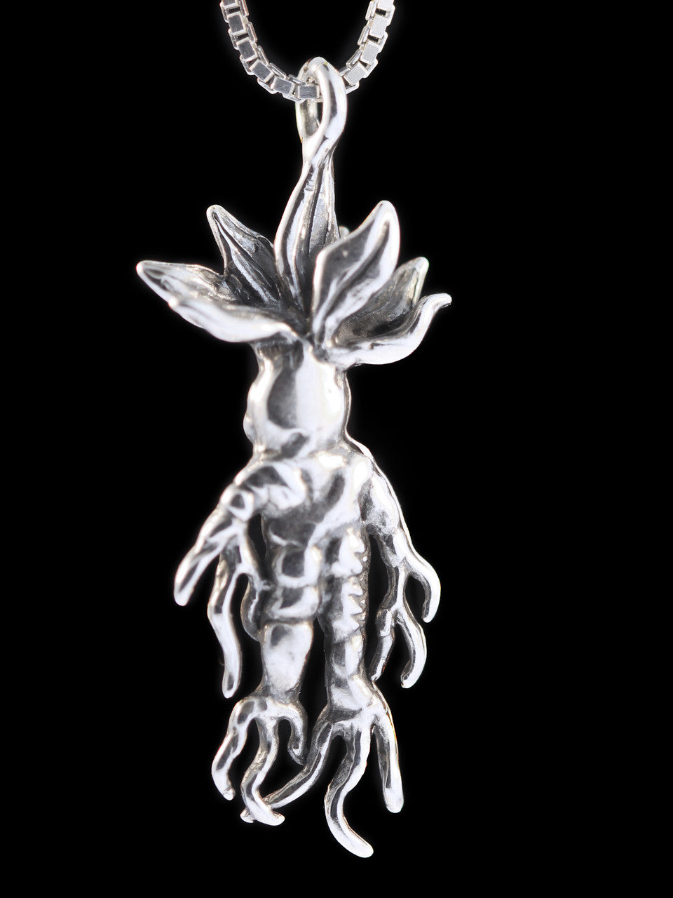 Mandrake Root Charm in Silver