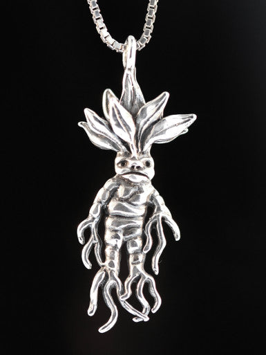 Mandrake Root Charm - Silver