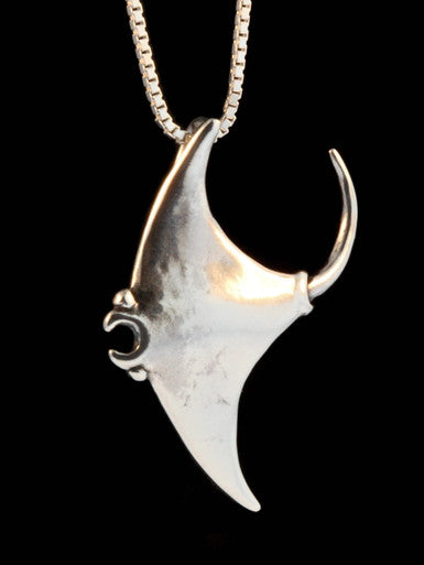 Manta Ray Charm Pendant - Sterling Silver
