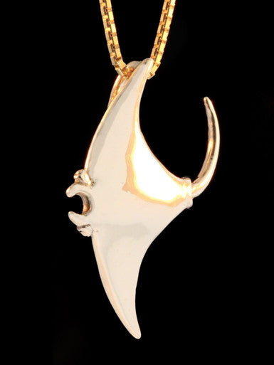 Manta Ray Charm - Solid 14k Gold