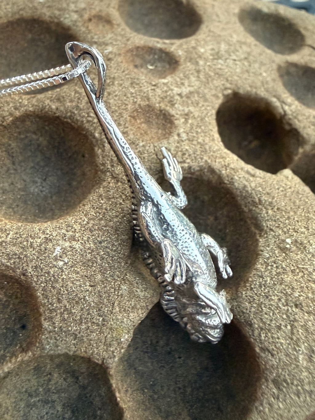 Marine Iguana Charm - Sterling Silver