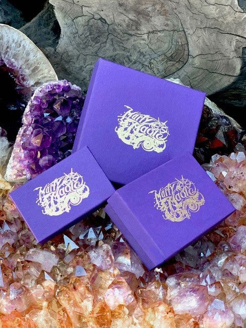 All Marty Magic Jewelry is packaged in a beautiful purple box, embossed with the gold foil Marty Magic dragon logo. Perfect for any occasion!