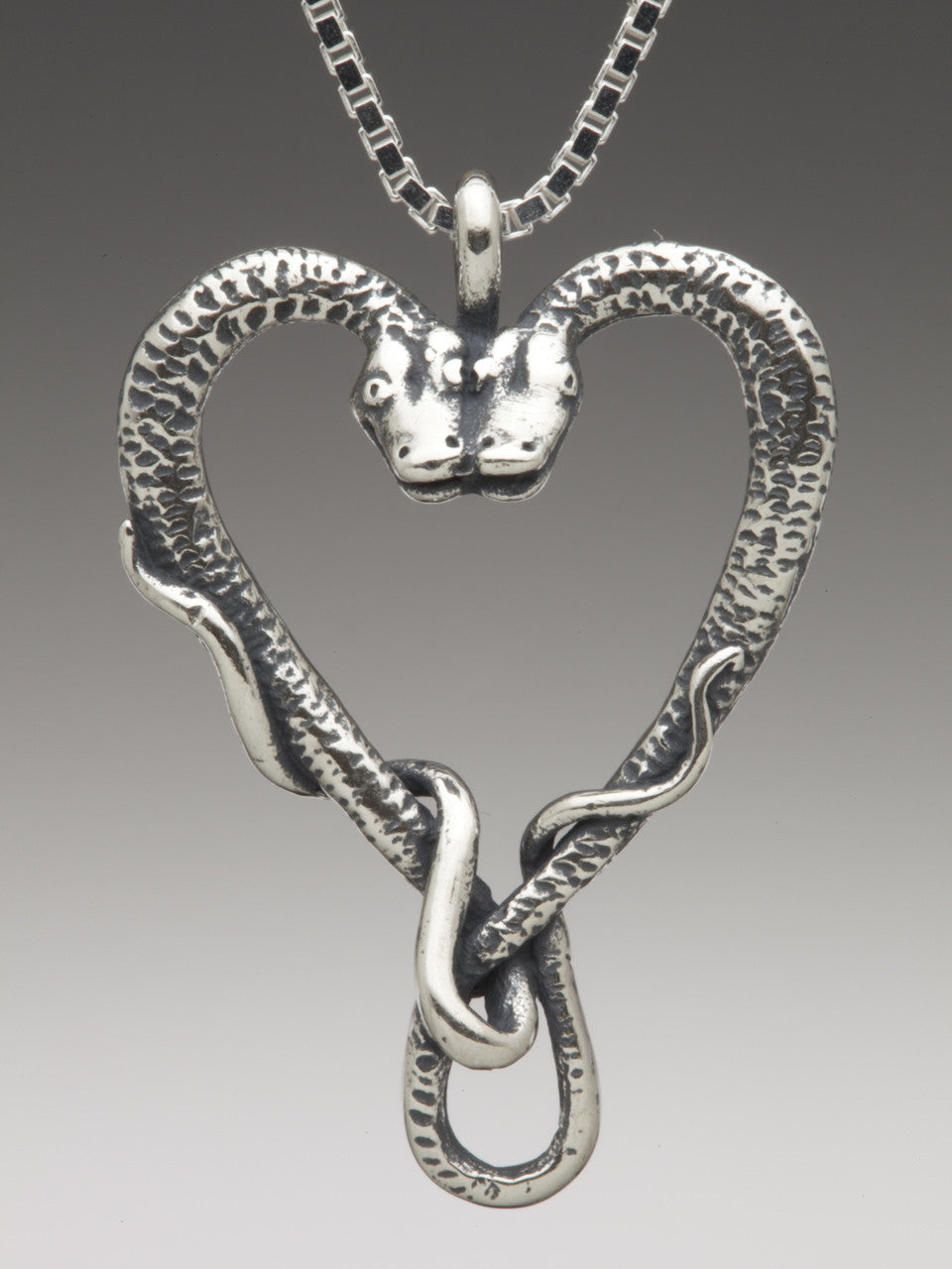 Viper Valentine Pendant in Sterling Silver