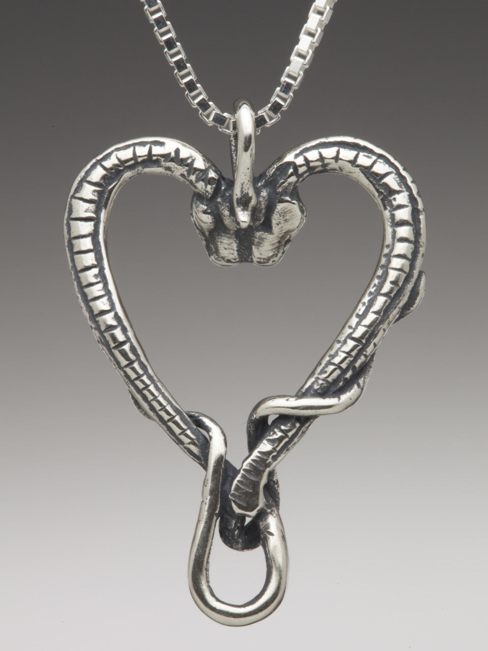 Viper Valentine Pendant in Sterling Silver