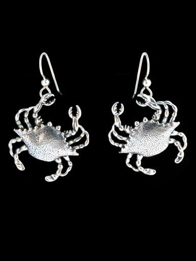 Maryland Blue Crab Earrings - Sterling Silver