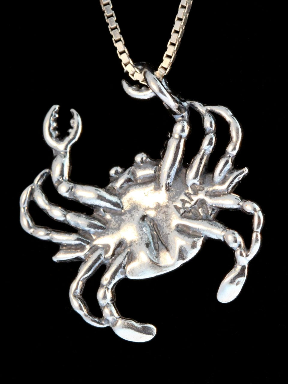 Maryland Blue Crab Pendant - Sterling Silver