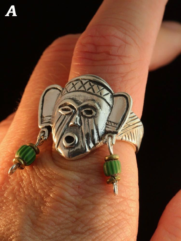 Tribal Mask Ring - Option A - SOLD