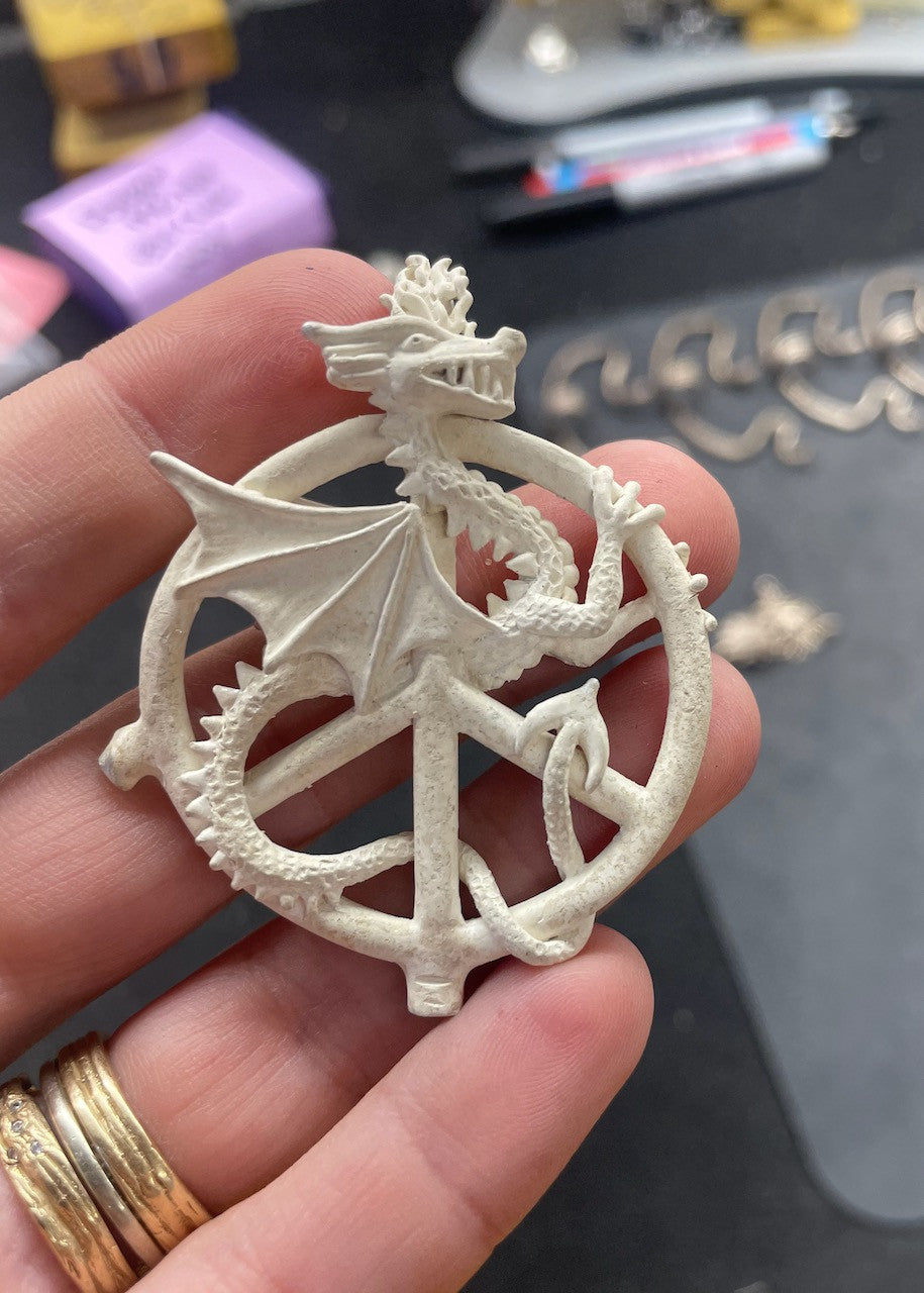 Guardian of Peace Dragon Amulet - Silver Master