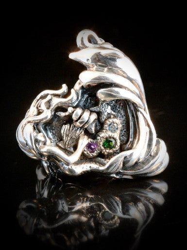 Mermaid Lagoon Ring with Gemstones - Sterling Silver