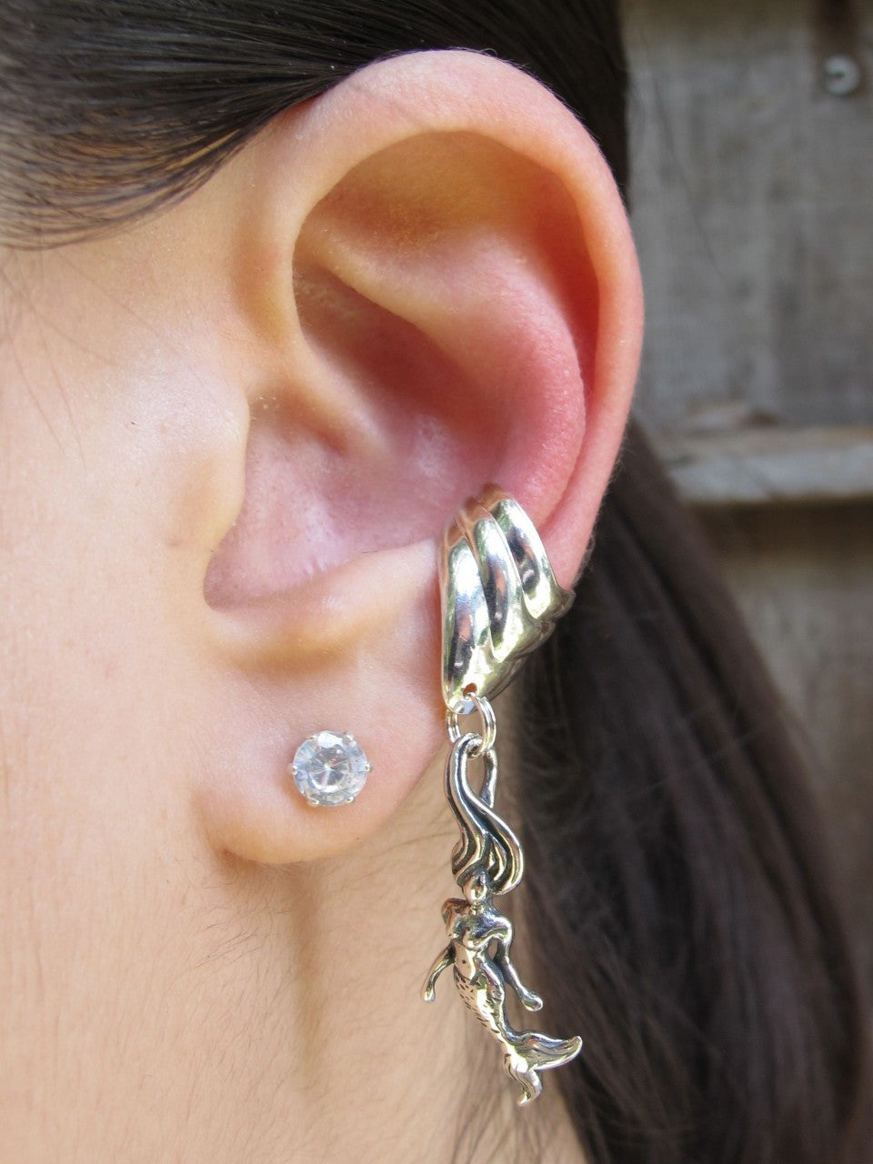 Mermaid Ear Cuff Chevron - Silver