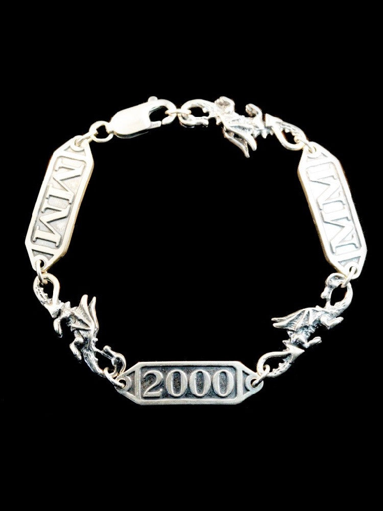 Millennium 2000-MM-Dragon Link Bracelet - Silver