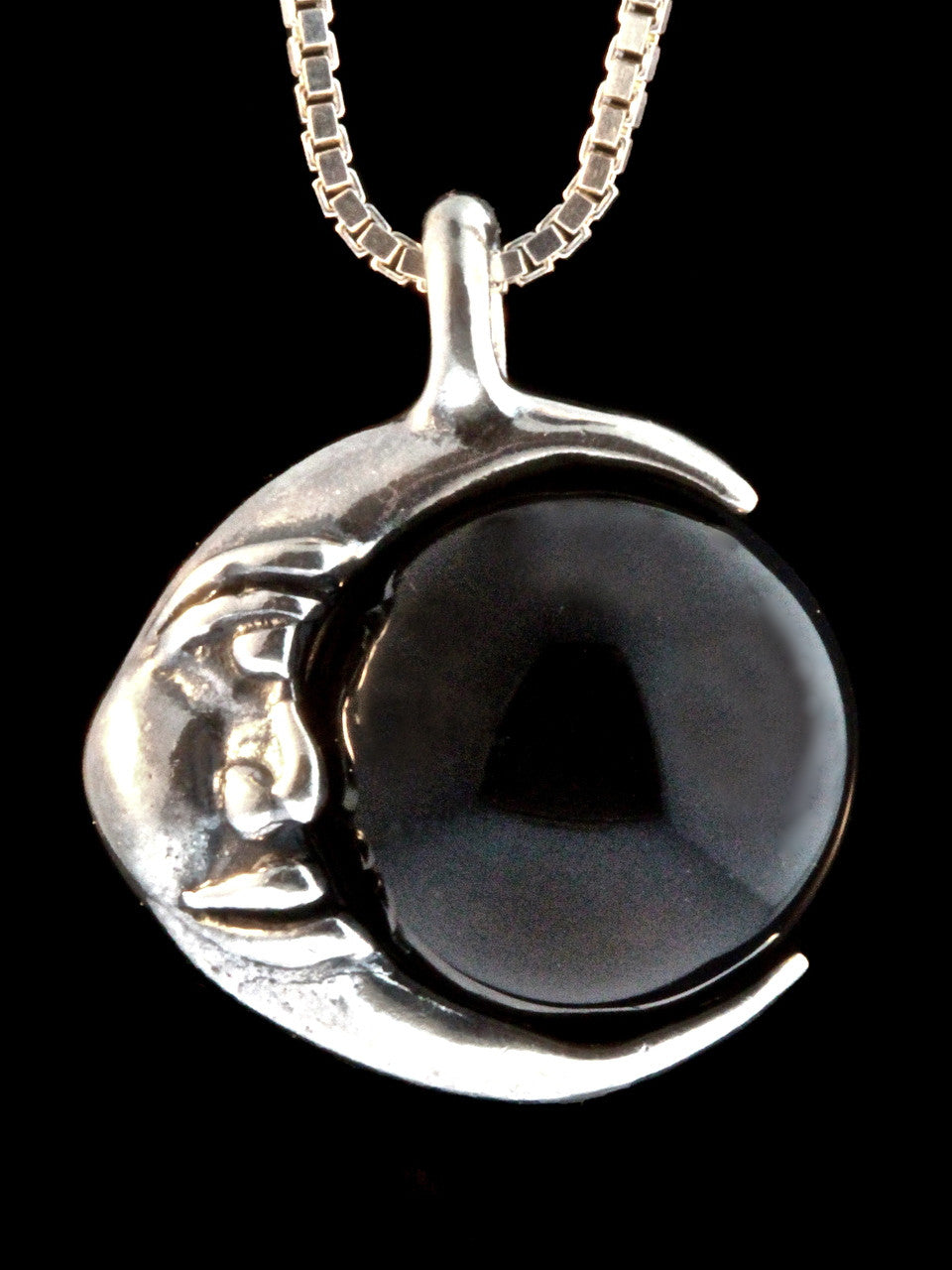 Moon Orb Pendant with Black Onyx