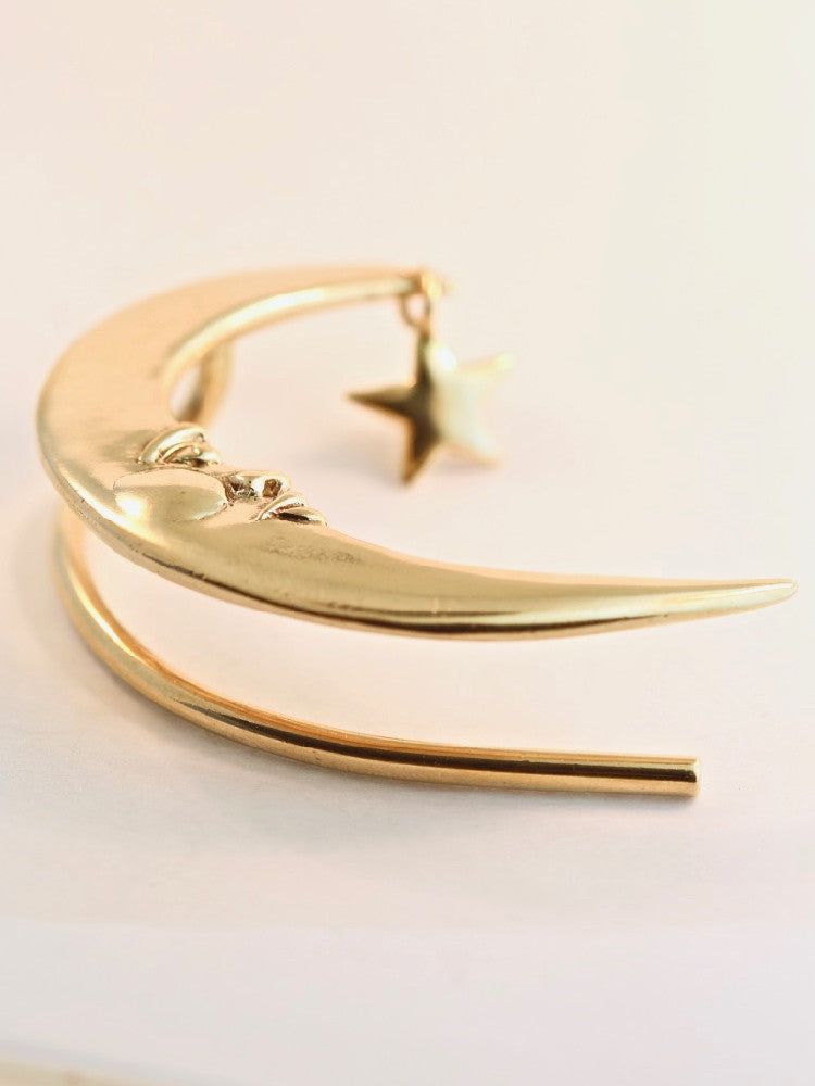 Crescent Moon Ear Wrap - 14K Gold