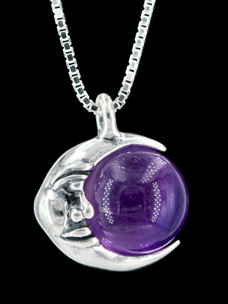 Moon Orb Pendant with Amethyst