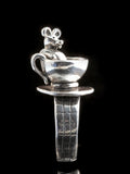 Dormouse and Teacup Ring - Sterling Silver