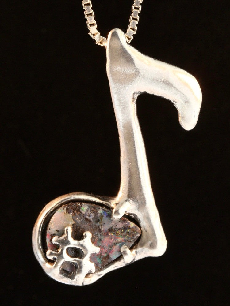Sharp Eighth Music Note in Silver