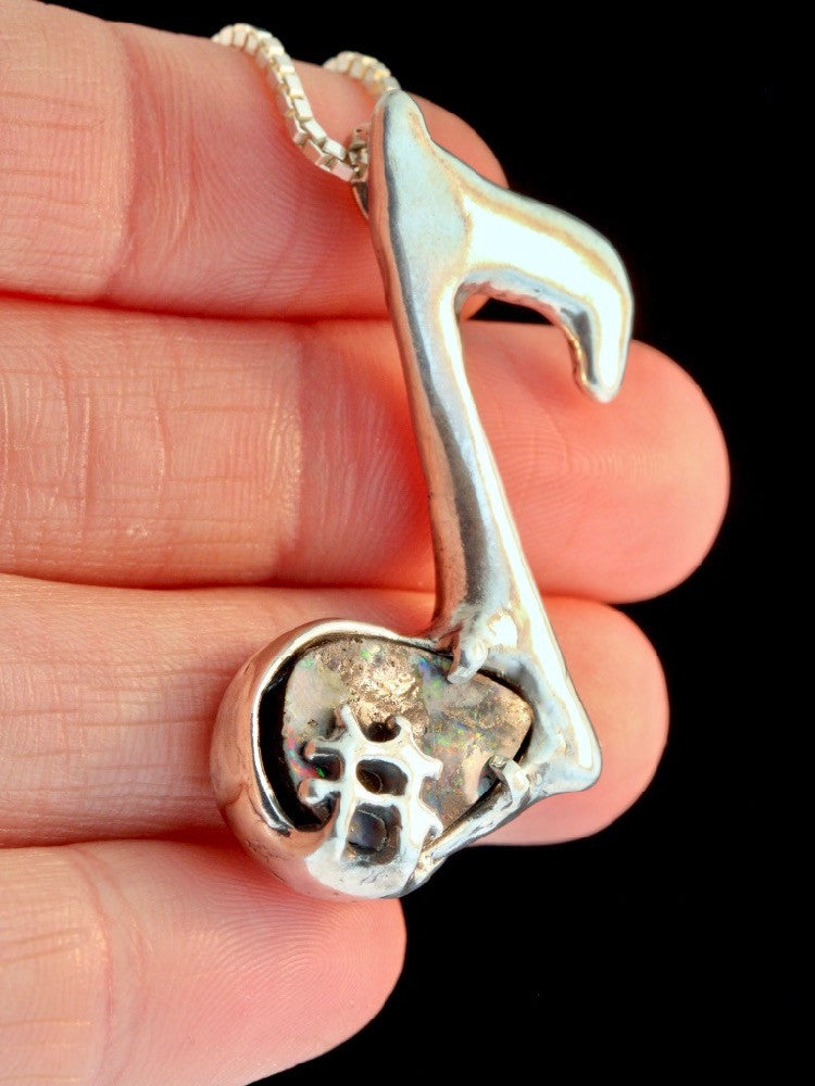 Sharp Eighth Music Note in Silver