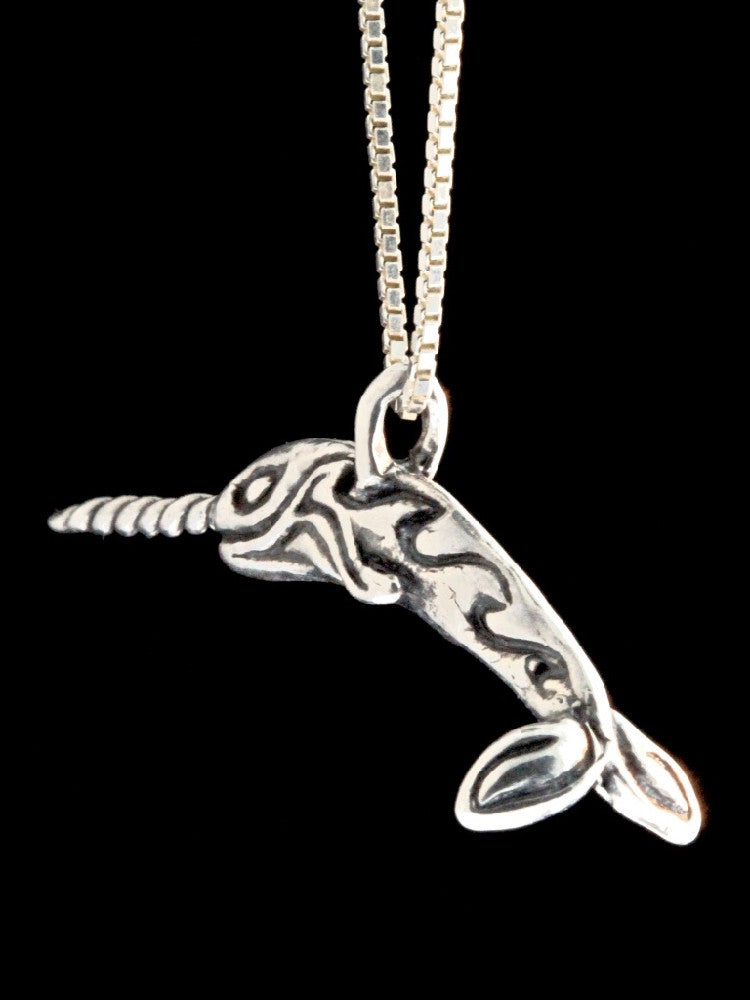 Sterling Silver Tribal Narwhale Charm