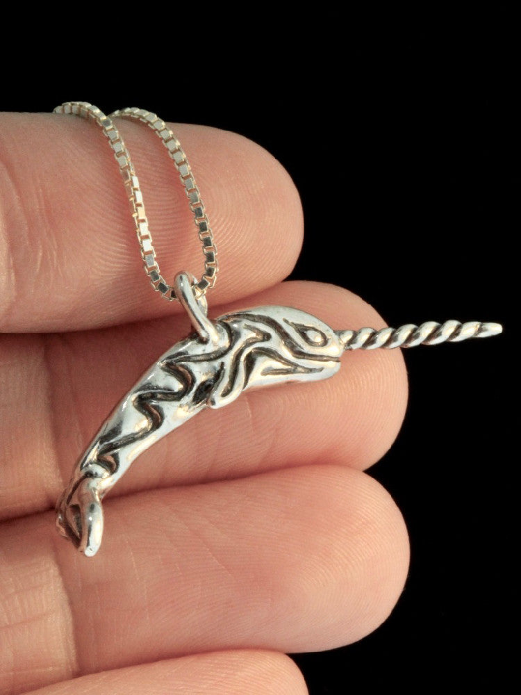 Sterling Silver Tribal Narwhale Charm