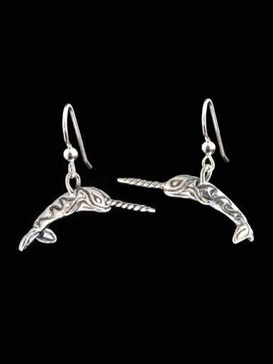 Narwhale Earrings -Silver