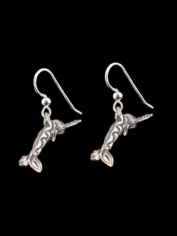 Narwhale Earrings in Silver
