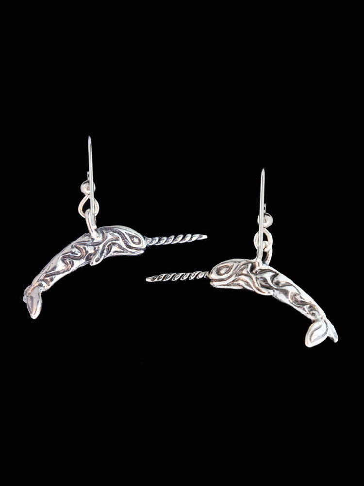 Narwhale Earrings in Silver
