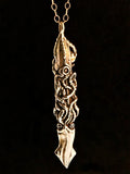 Squid Attacks Nautilus Submarine Pendant - Bronze