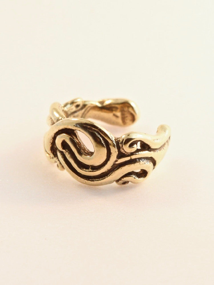 Nouveau Swirl Ear Cuff - 14K Gold