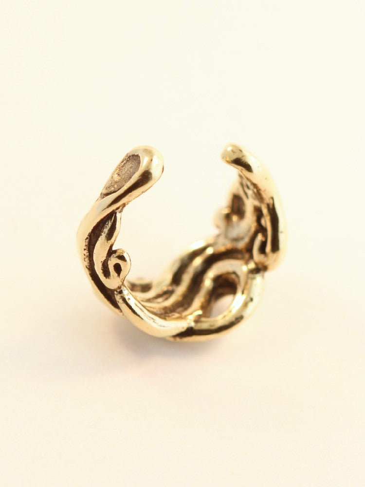 Nouveau Swirl Ear Cuff - 14K Gold
