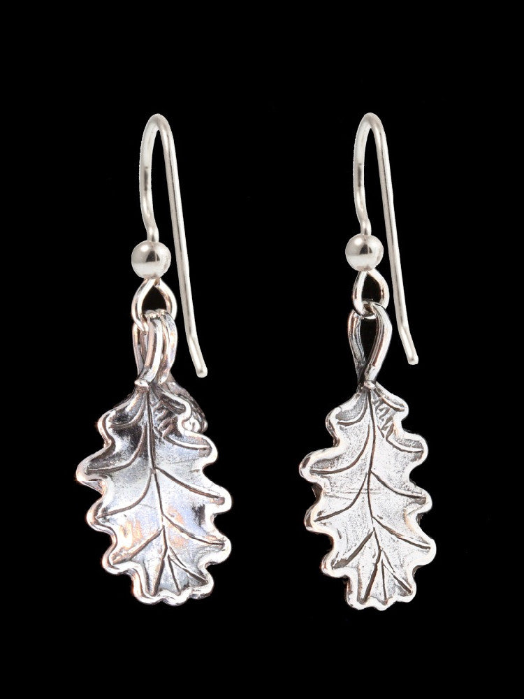 Silver Oak Leaf and Acorn Earrings