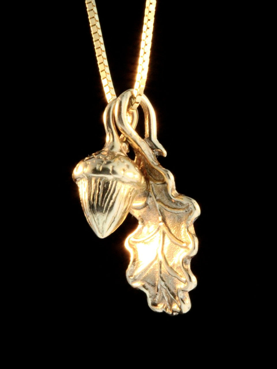 14k gold Oak Leaf & Acorn Charms