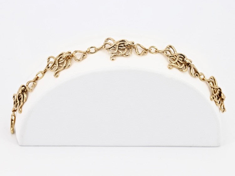 Gold 5 Link Octopus Bracelet in 14k Gold