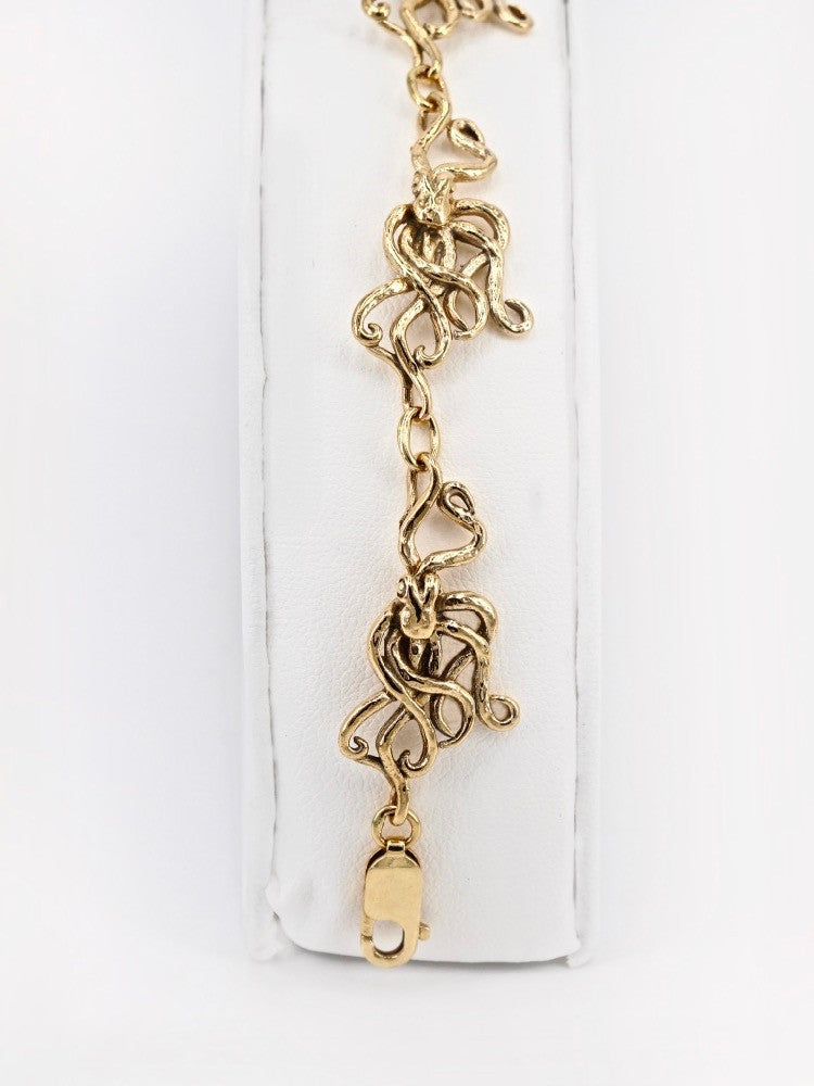 Gold 5 Link Octopus Bracelet in 14k Gold