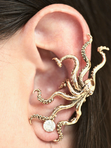 Octopus Ear Cuff - 14K Gold