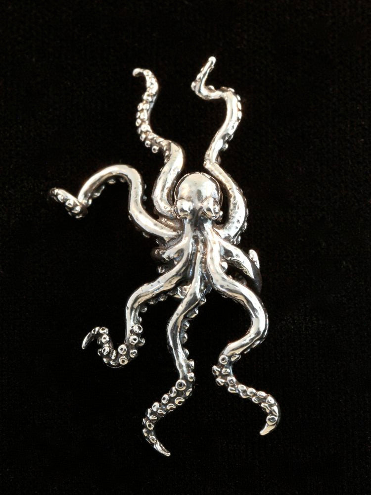 Octopus Ear Cuff in Silver