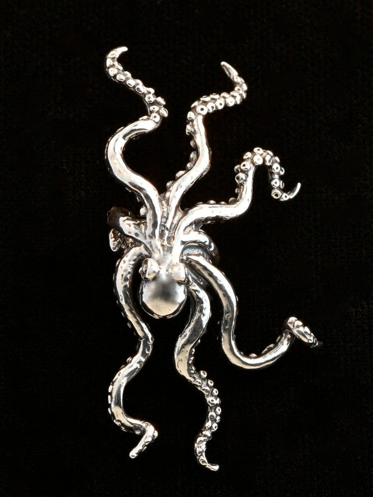 Octopus Ear Cuff in Silver