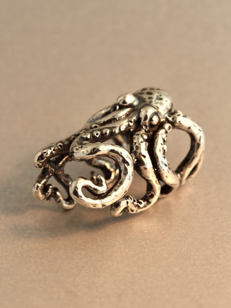 Octopus Ear Crest Cuff - Silver