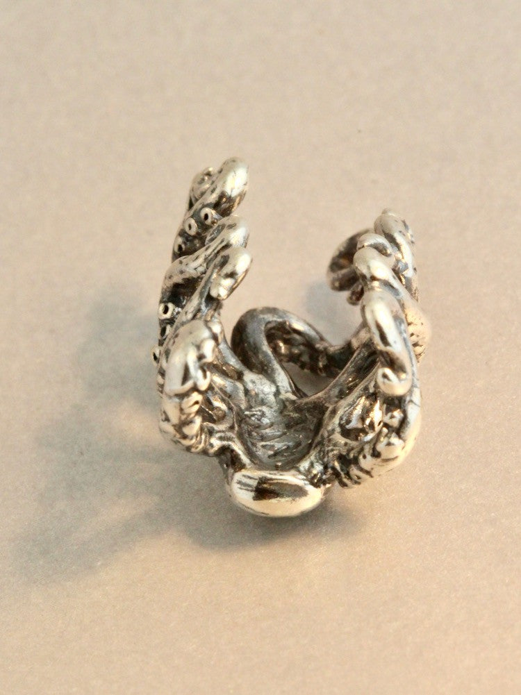 Octopus Ear Crest Cuff - Silver