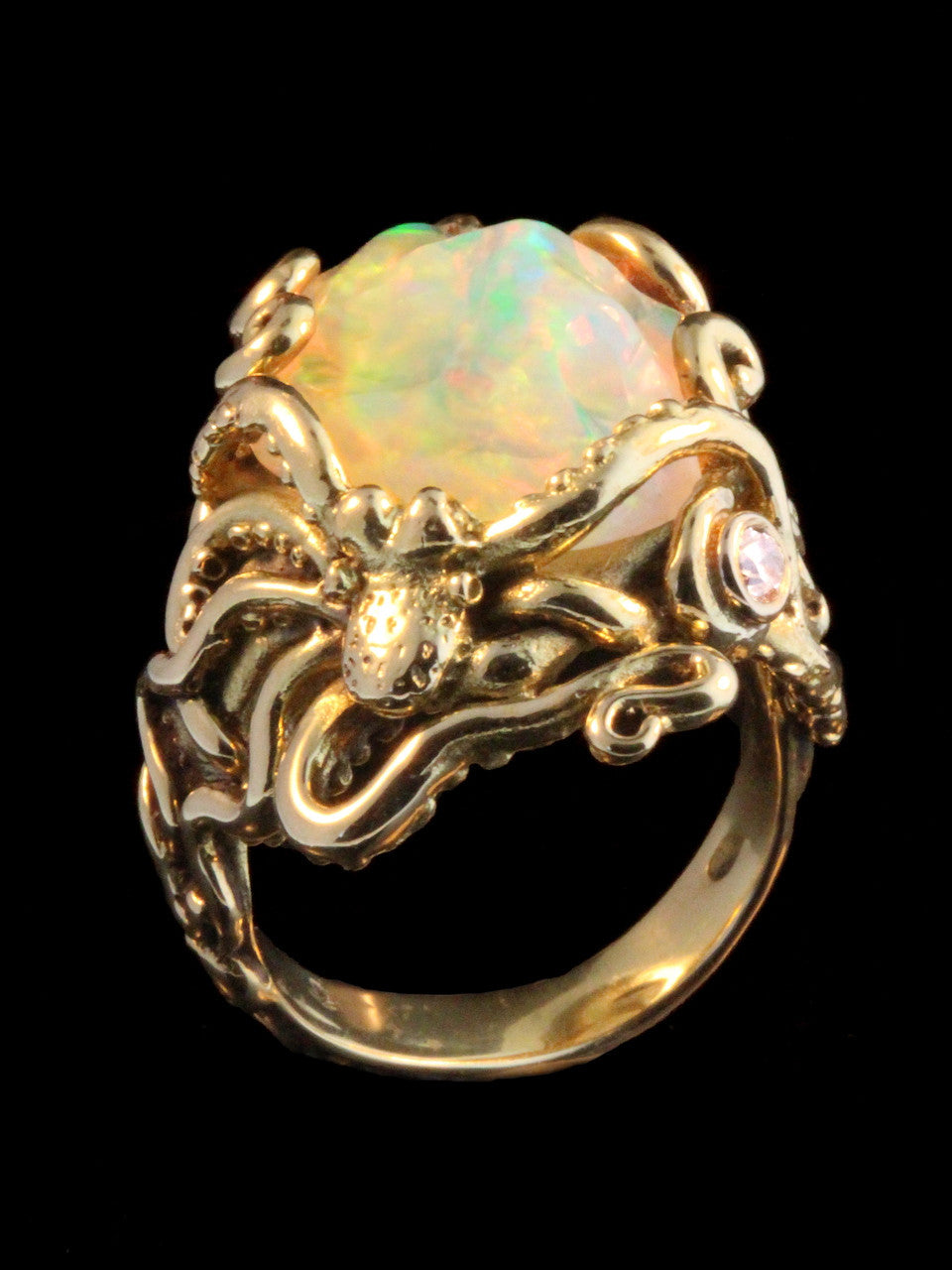 Fire and Ice Octopus Ring - 18K Gold - SOLD