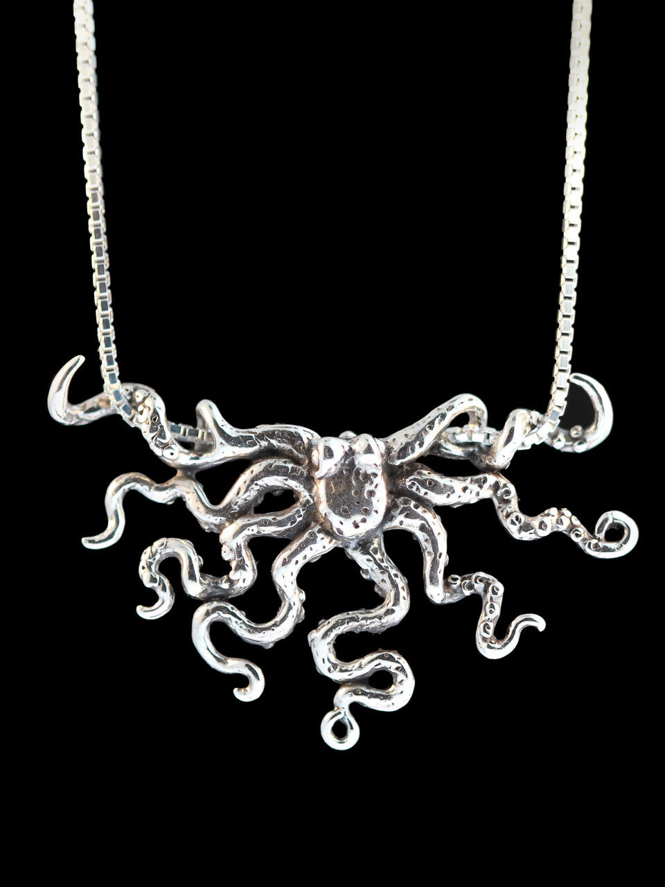 Octopus Slider Pendant - Sterling Silver