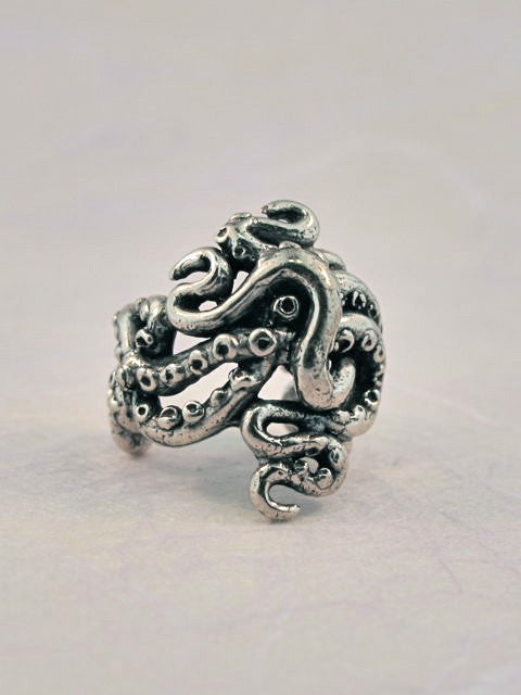 Octopus Tentacle Twist Ear Cuff - Sterling Silver