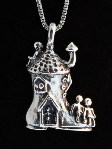 Mother Goose - Old Woman in a Shoe Charm - Sterling Silver