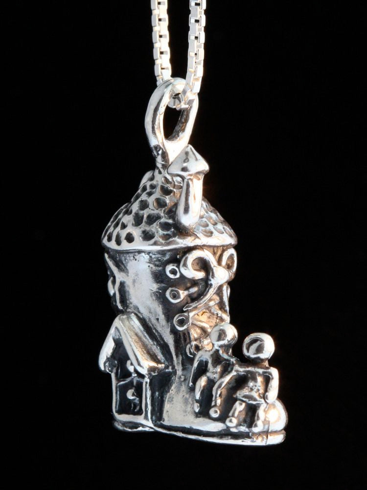 Mother Goose - Old Woman in a Shoe Charm - Sterling Silver