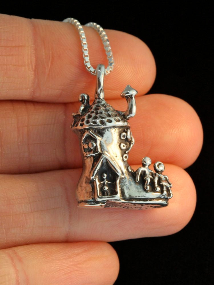 Mother Goose - Old Woman in a Shoe Charm - Sterling Silver