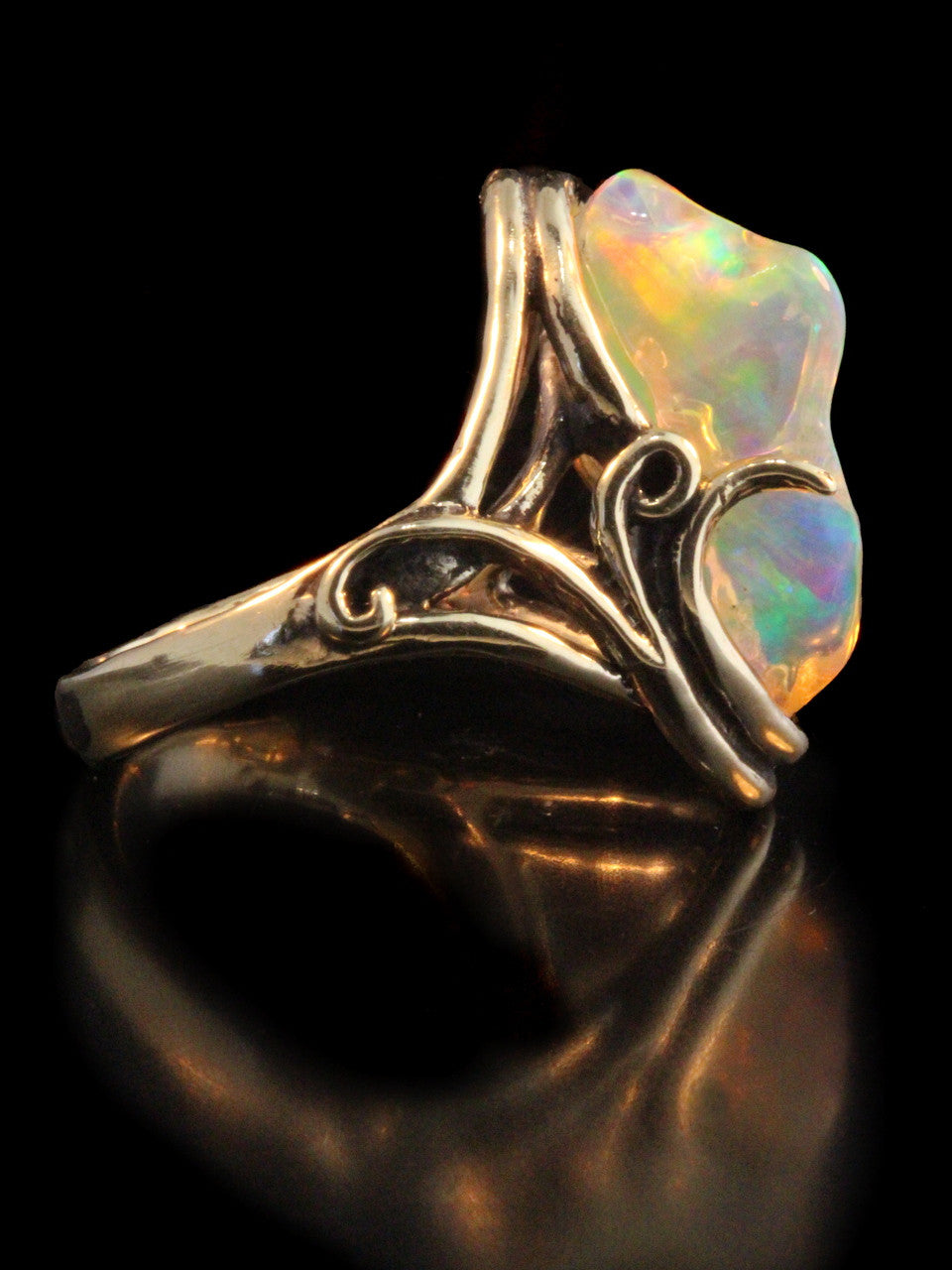 Rainbow Prism - Mexican Opal Ring - 18K Gold - SOLD