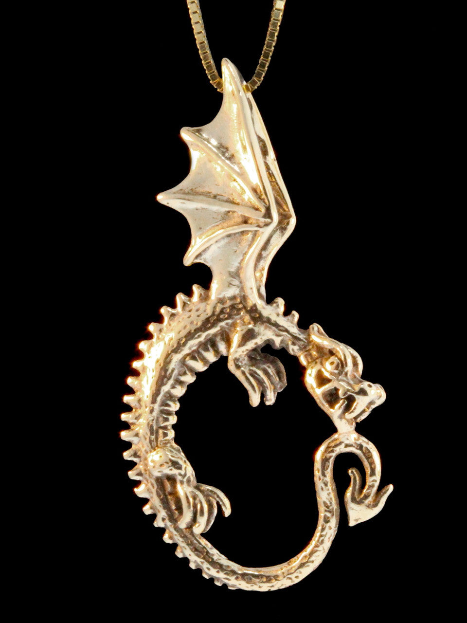Oracle Dragon Pendant - Solid 14k Gold