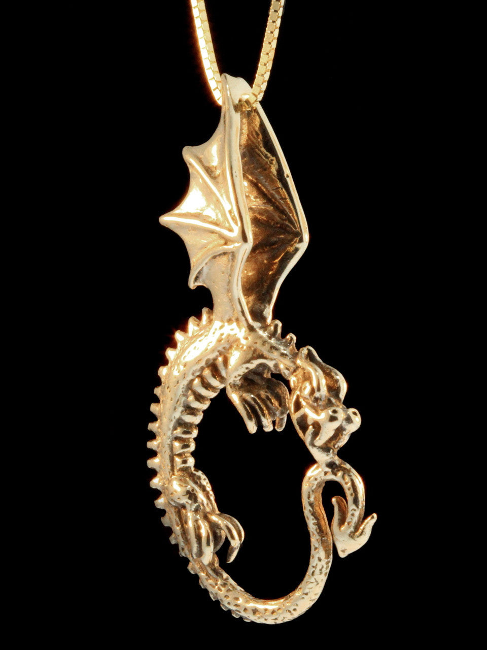 Oracle Dragon Pendant - Solid 14k Gold