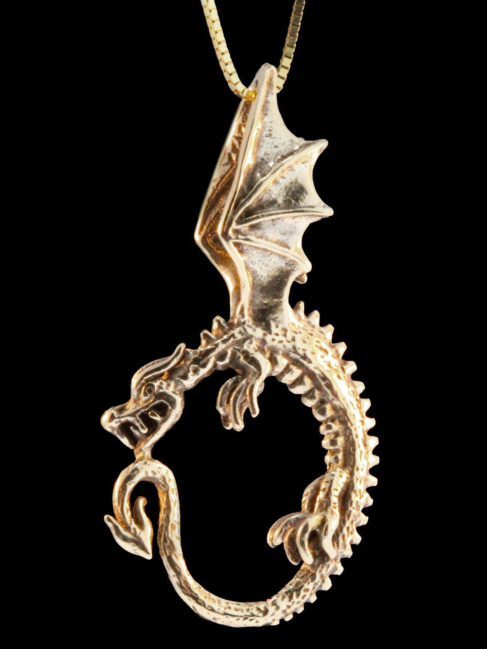 Oracle Dragon Pendant - Solid 14k Gold